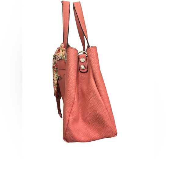 Steve Madden Salmon Tote Satchel + Removable Wristlet Pouch - Picture 5 of 11